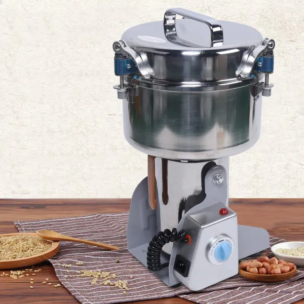 Electric Grain Mill Grain Grinder Powder Machine Flour Mill Grinder 2000g Stainless Steel for Home and Commercial Use