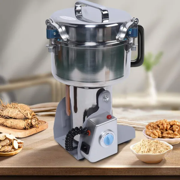 Electric Grain Mill Grain Grinder Powder Machine Flour Mill Grinder 2000g Stainless Steel for Home and Commercial Use Electric Grain Mill Grain Grinder Powder Machine Flour Mill Grinder 2000g Stainless Steel for Home and Commercial Use