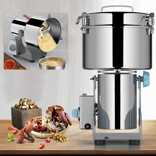 Electric Grain Mill Grain Grinder Powder Machine Flour Mill Grinder 2000g Stainless Steel for Home and Commercial Use Electric Grain Mill Grain Grinder Powder Machine Flour Mill Grinder 2000g Stainless Steel for Home and Commercial Use