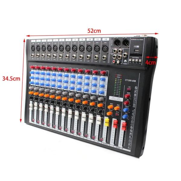 CNCEST Professional Powered Mixer-12 Channel