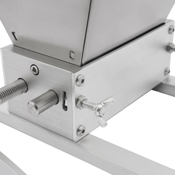 4L 2 Roller Stainless Steel Malt Crusher Heavy Duty Malt Mill Homebrew Grain Crusher Adjustable Barley Grinder