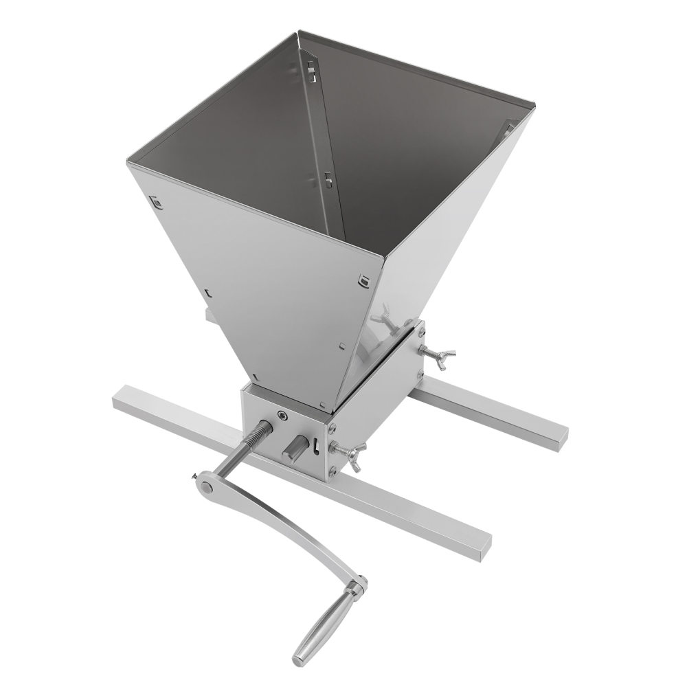 4L 2 Roller Stainless Steel Malt Crusher Heavy Duty Malt Mill Homebrew Grain Crusher Adjustable Barley Grinder