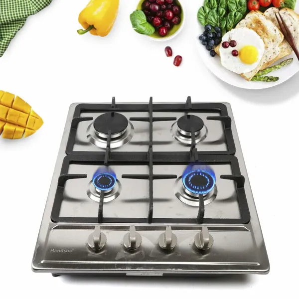 CNCEST Great Gas Cooktop-Kitchen Cooktop-Hot 4 Burners Gas Stove Stainless Steel Built-in Gas Hob Cooker