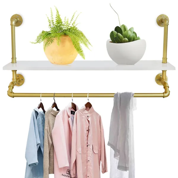 Wall Mounted Window Hanging Garment Racks, Wedding Dress Organization, Home Clothes Rod Storage Towel Rack