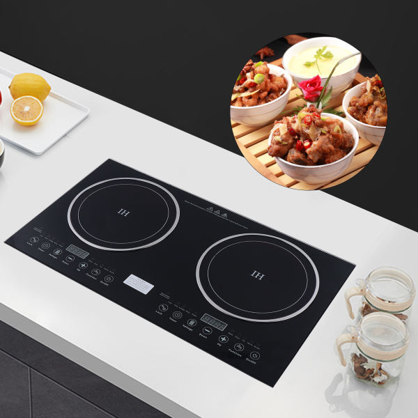 68*38*7.6cm 1200W+1400W Induction Cooker + Ceramic Cooker Electric Double Induction Cooktop 110V LCD Display Induction Hot Plate