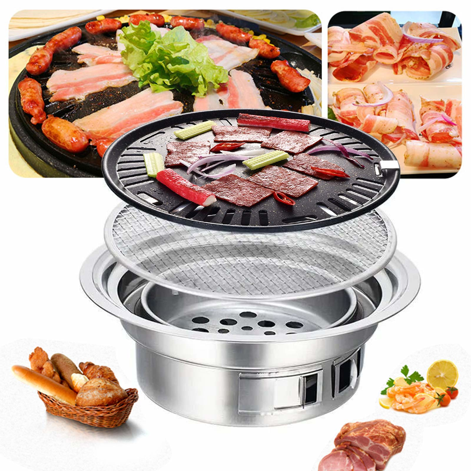 40cm-16-inch-round-barbecue-grill-household-smokeless-carbon-grill