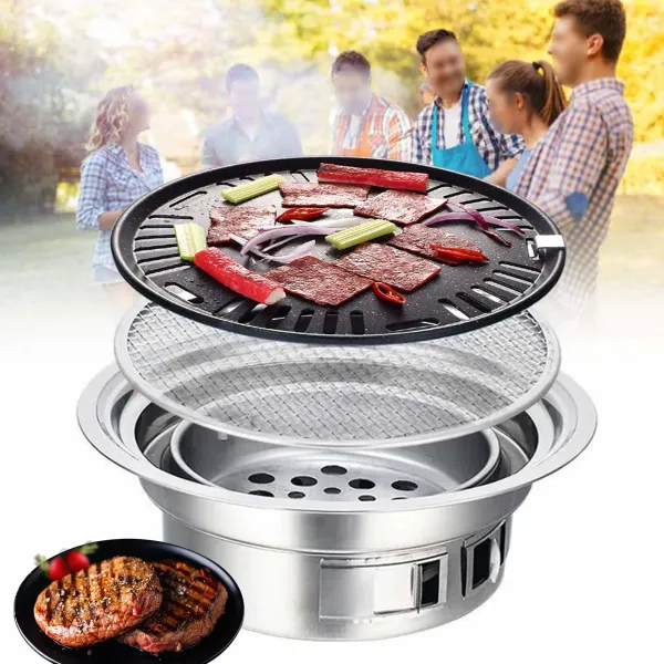 CNCEST Round Barbecue Grill Household Smokeless Carbon Grill 40cm (16 Inch) CNCEST Round Barbecue Grill Household Smokeless Carbon Grill 40cm (16 Inch)