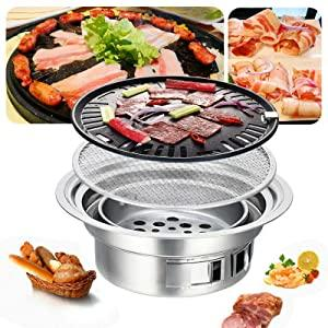 CNCEST Round Barbecue Grill Household Smokeless Carbon Grill 40cm (16 Inch)