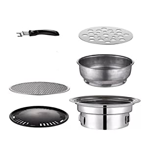 CNCEST Round Barbecue Grill Household Smokeless Carbon Grill 40cm (16 Inch)
