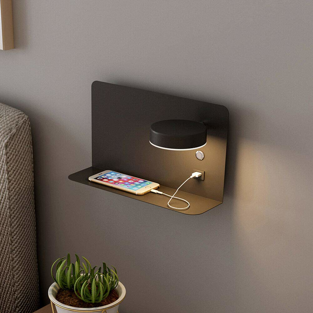 bedside-lamp-reading-lamp-led-wall-lamp-with-usb-socket-rechargeable-with-bookshelf-shelf-rotatable-lamp-holder