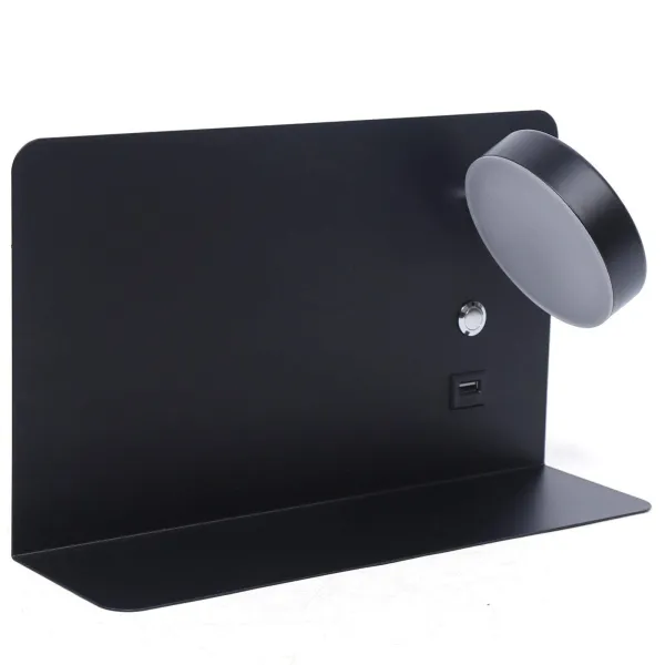 Hot Bedside Lamp Reading Lamp LED Wall Lamp with USB Socket Rechargeable with Bookshelf Shelf Suitable For Living Rooms Bedrooms Black Hot Bedside Lamp Reading Lamp LED Wall Lamp with USB Socket Rechargeable with Bookshelf Shelf Suitable For Living Rooms Bedrooms Black