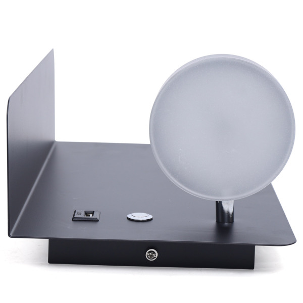 Hot Bedside Lamp Reading Lamp LED Wall Lamp with USB Socket Rechargeable with Bookshelf Shelf Suitable For Living Rooms Bedrooms Black