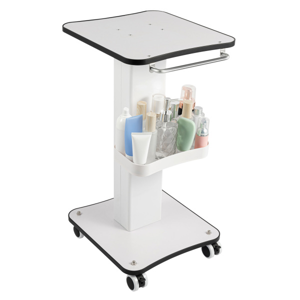 15*13.4in Load-bearing 15kg/33lbs Beauty Salon Trolley Stand-Beauty Rolling Cart-SPA Big Table Trolley Stand White