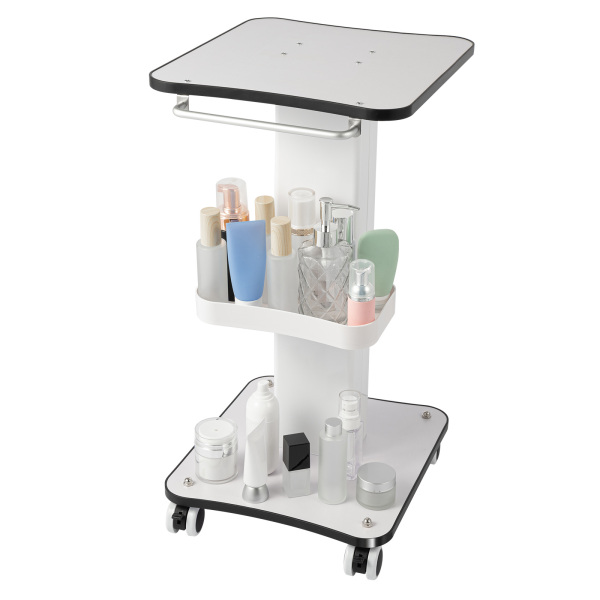 15*13.4in Load-bearing 15kg/33lbs Beauty Salon Trolley Stand-Beauty Rolling Cart-SPA Big Table Trolley Stand White