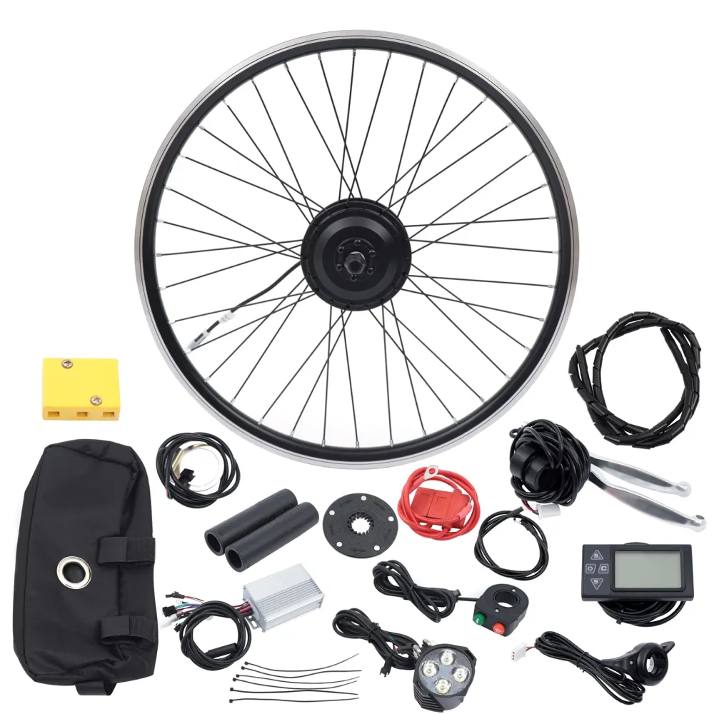 CNCEST Electric Bike Conversion Kit 26" Bicycle BLDC Controller with LCD Display Controller PAS Brake Lever