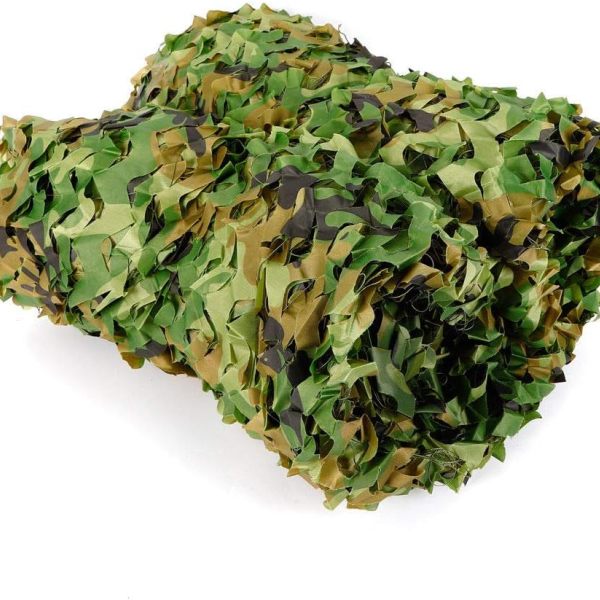 26.25 x 26.25FT Woodland Leaves Military Camouflage Net Hunting Camo w/String Netting for Shooting Party Decoration Photograph Car Cover Sunshade