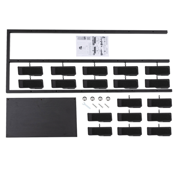 3 columns Shoe Rack, Free Standing Shoe Rack, Shoe Display Shelf - Black