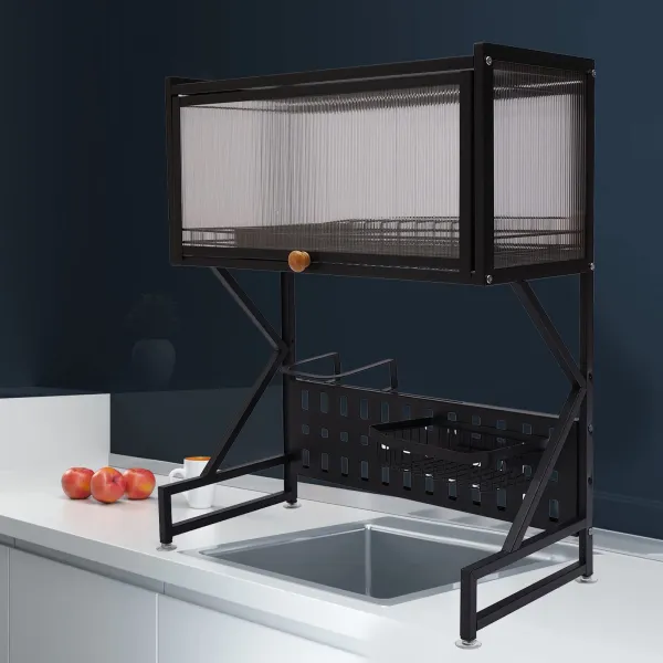 Dish Drying Rack Over The Sink Shelf 2 Tier Large Dish Rack Over Sink Metal Kitchen Storage Shelf Counter Organization (Black, 25.6x13.6x32.2 Inch) Dish Drying Rack Over The Sink Shelf 2 Tier Large Dish Rack Over Sink Metal Kitchen Storage Shelf Counter Organization (Black, 25.6x13.6x32.2 Inch)