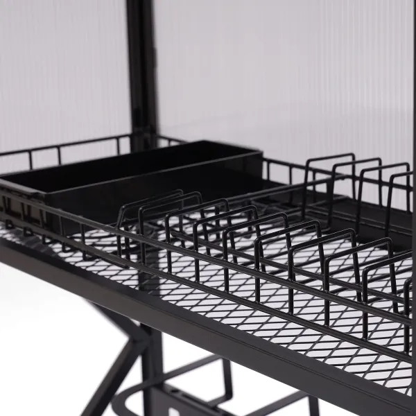 Dish Drying Rack Over The Sink Shelf 2 Tier Large Dish Rack Over Sink Metal Kitchen Storage Shelf Counter Organization (Black, 25.6x13.6x32.2 Inch) Dish Drying Rack Over The Sink Shelf 2 Tier Large Dish Rack Over Sink Metal Kitchen Storage Shelf Counter Organization (Black, 25.6x13.6x32.2 Inch)