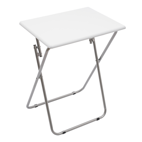 Folding TV Tray Table, TV Dinner Table, Tray Table for  bedrooms, living rooms, classrooms, kitchens - White