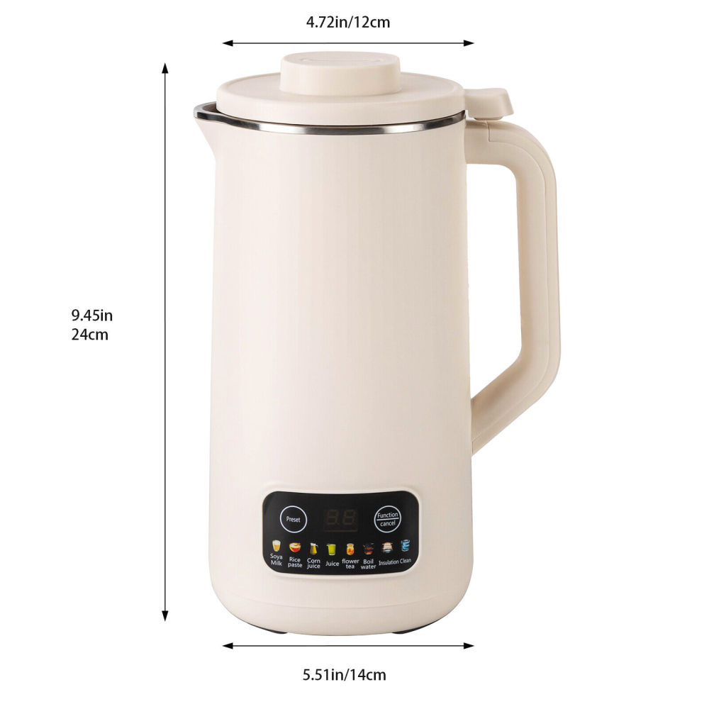 Household Soy Milk Machine Automatic Touch Screen Food Supplement Cooking Mixer - White