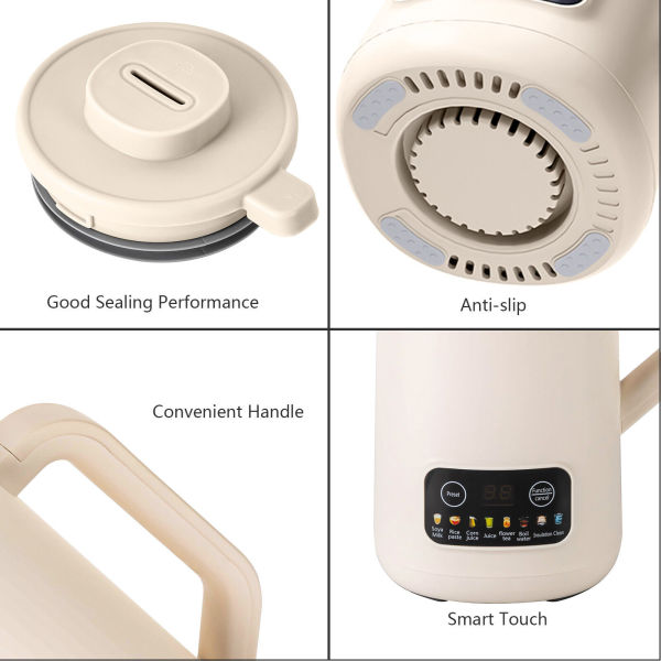 Household Soy Milk Machine Automatic Touch Screen Food Supplement Cooking Mixer - White