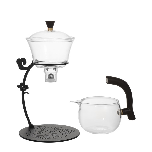 Lazy Kungfu Tea Set, Magnetic Water Diversion Semi-Automatic Teapot Set, Glass Teapot Set 
