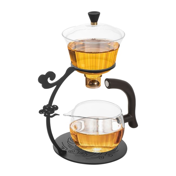 Lazy Kungfu Tea Set, Magnetic Water Diversion Semi-Automatic Teapot Set, Glass Teapot Set 
