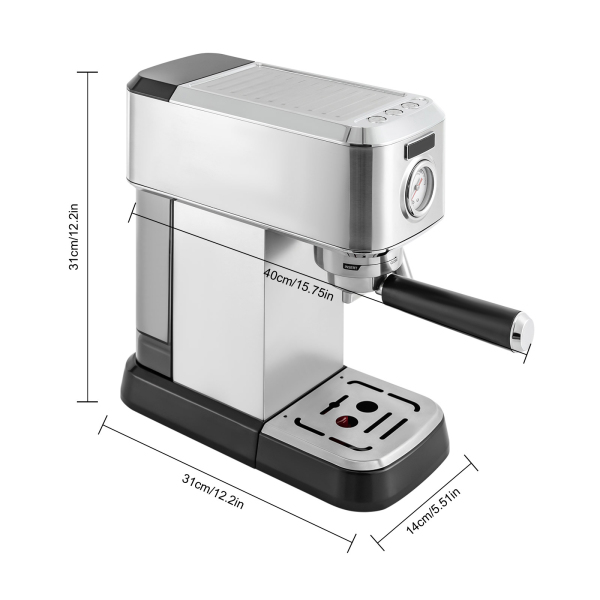 Espresso Coffee Machine, Expresso Machines with Steamer, Cappuccino Machine, Upgraded 15 Bar Espresso Machine Maker with Milk Frother Espresso Coffee Machine, Expresso Machines with Steamer, Cappuccino Machine, Upgraded 15 Bar Espresso Machine Maker with Milk Frother