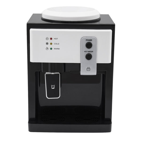 575W 10.63*9.45*14.17in Hot & Cold Water Cooler Dispenser MachineCountertop Bedside Water Dispenser for Home, Office, Dormitory Use Black