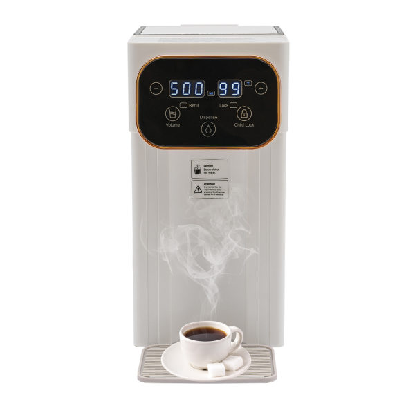 1500W 5.5*9*11.22in LCD Instant Hot Water Dispenser & Filter Countertop Water Dispenser Corded White 110V