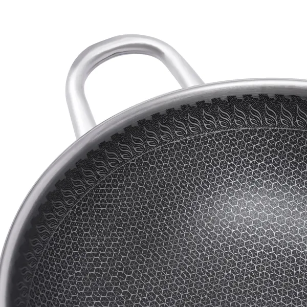 Wok Pan with Lid, Stainless Steel Wok 12 Inch, Woks & Stir-fry Pans with Honeycomb Coating, Nonstick Wok with Lid Wok Pan with Lid, Stainless Steel Wok 12 Inch, Woks & Stir-fry Pans with Honeycomb Coating, Nonstick Wok with Lid