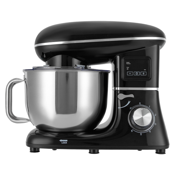 1350W 110V Food Processor Powerful and Efficient Kitchen Electric Mixer Dough Machine with LCD Display for Pizza Waffles Black