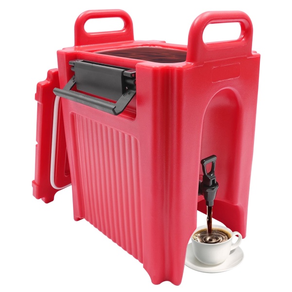 Insulated Beverage Dispenser, Portable Thermal Beverage Server, Insulated Beverage Dispenser with Handles(Red)