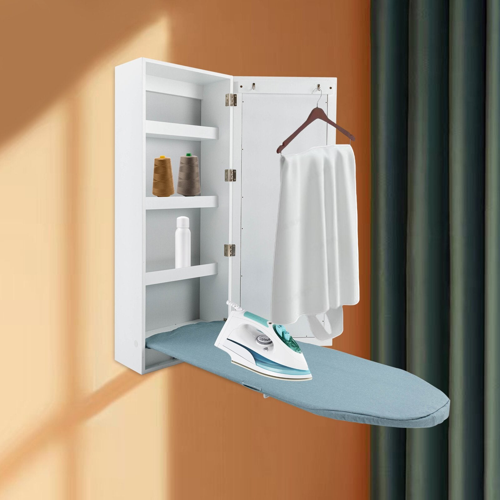 CNCEST Wall Mounted Ironing Board with Mirror - Thumbnail 4