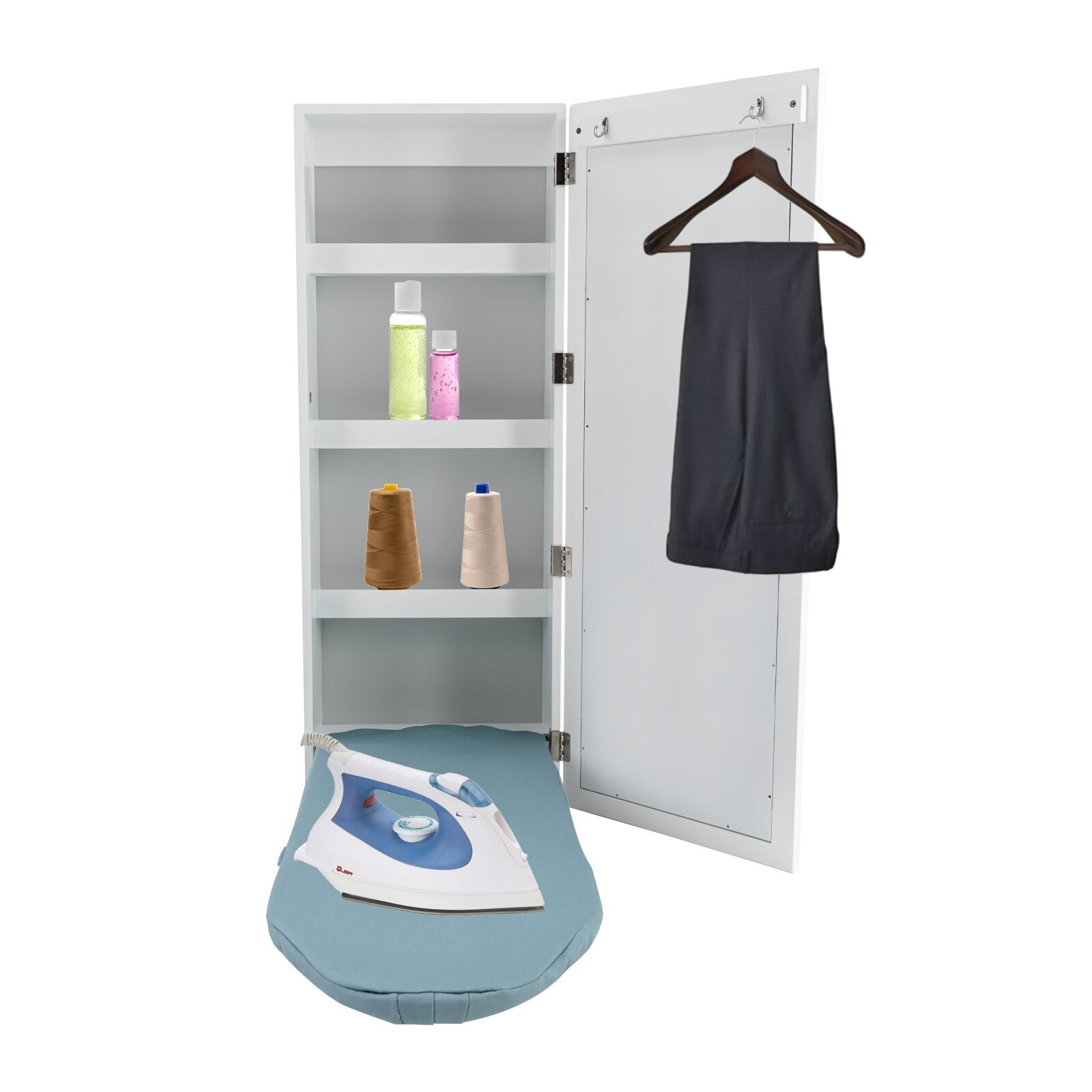 CNCEST Wall Mounted Ironing Board with Mirror - Thumbnail 5