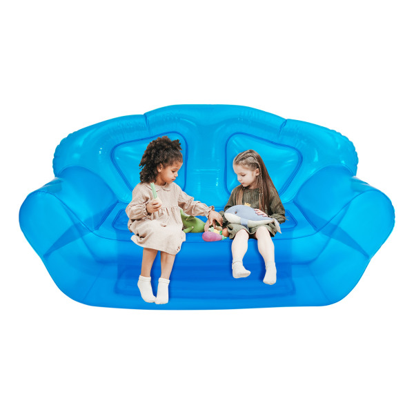 70.9*35.43*37.4in Loading 396.83-440.92lbs Blue Portable Inflatable Couch Inflatable Double Person Sofa