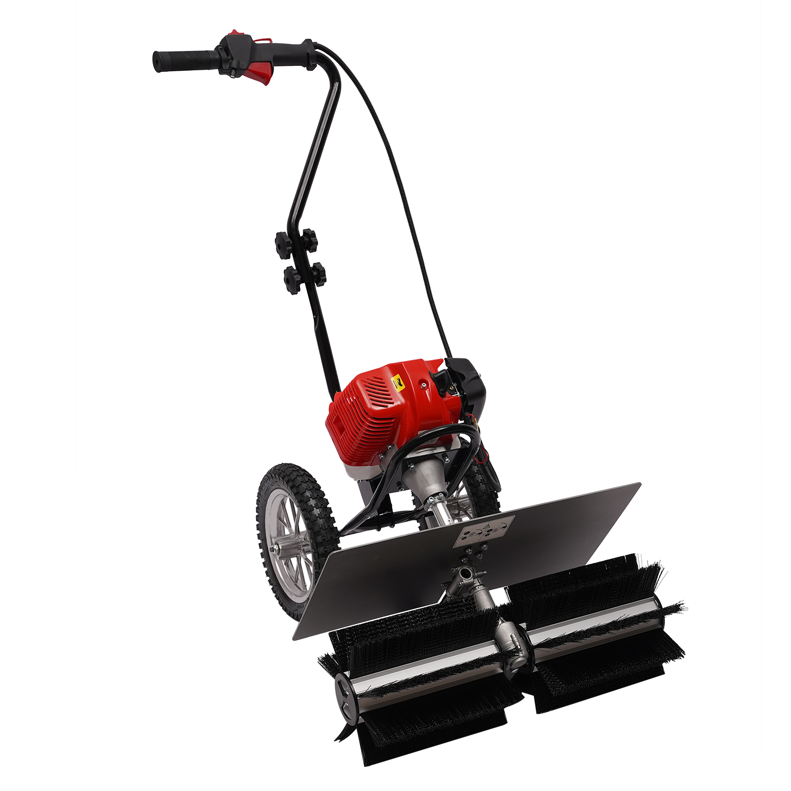 Gas Powered Turf Lawn Sweeper with Mudguard & 16 Replaceable Gas Powered Turf Lawn Sweeper with Mudguard & 16 Replaceable