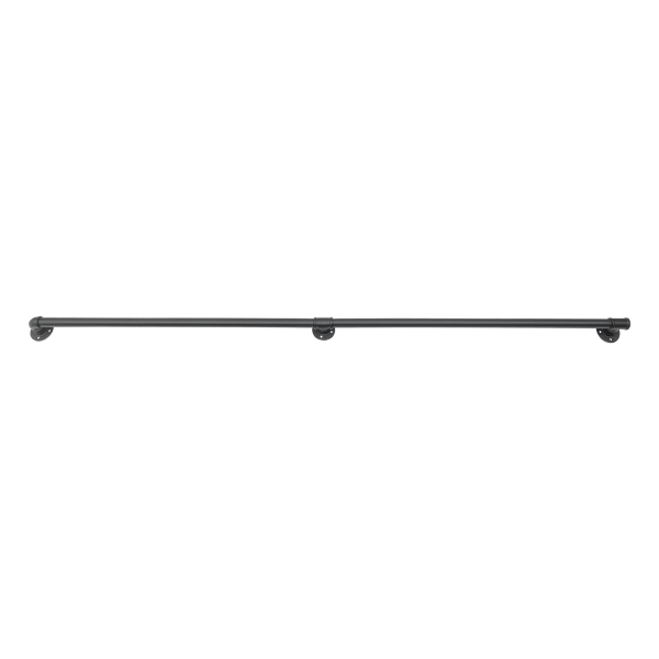 14FT Industrial Pipe Wall Handrail, Farmhouse Stairway Railing with 1-1/4 Inch Diameter Pipe, Vintage Style Stairs Handrail, Wall Mounted, Matte Black