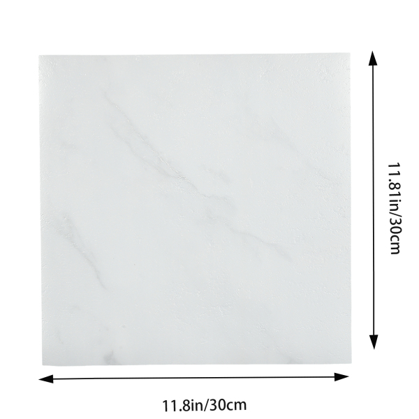Wood Laminate Flooring, Livingroom Stick on Floor Tiles, Waterproof Peel and Stick Floor Tile(White Marble）