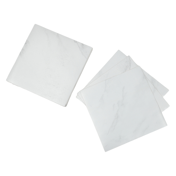 Wood Laminate Flooring, Livingroom Stick on Floor Tiles, Waterproof Peel and Stick Floor Tile(White Marble）