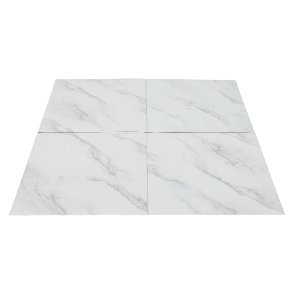 Wood Laminate Flooring, Livingroom Stick on Floor Tiles, Waterproof Peel and Stick Floor Tile(White Marble）