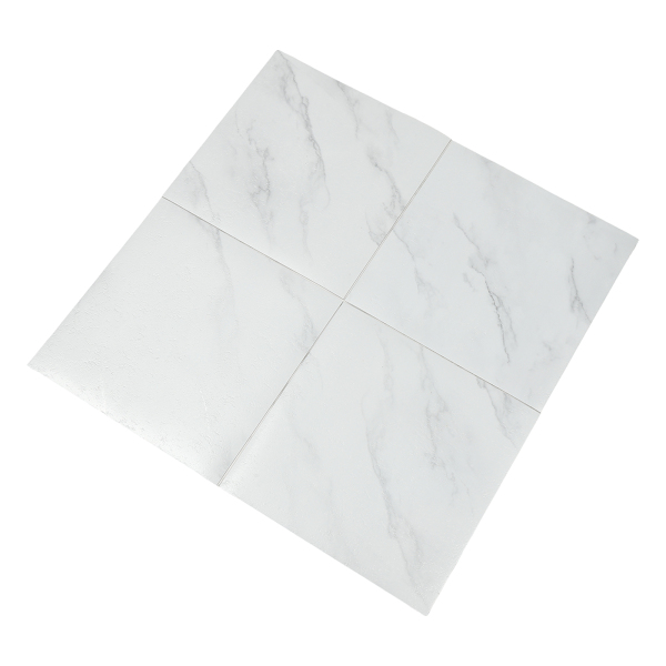 Wood Laminate Flooring, Livingroom Stick on Floor Tiles, Waterproof Peel and Stick Floor Tile(White Marble）