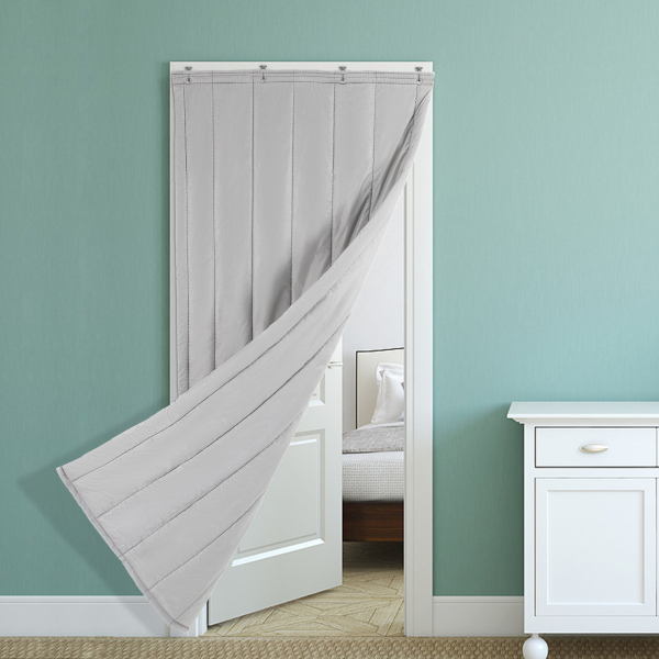 39.5*83 Thermal Insulated Door Curtain Winter Doorway Cover Screen Soundproof Blanket Privacy Curtains Door Curtain Thermal Insulated Doorway Curtain Grey