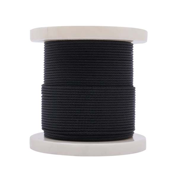 200ft 1/8" Black Wire Rope 316 Stainless Steel Marine Grade for Indoor Interior Cable Railing Aircraft Stair