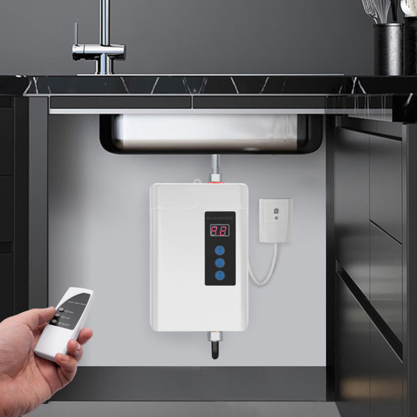 White Under Sink Instant Electric Water Heater LCD Touch Screen Water Heater with Remote Control 110V 4000W White Under Sink Instant Electric Water Heater LCD Touch Screen Water Heater with Remote Control 110V 4000W