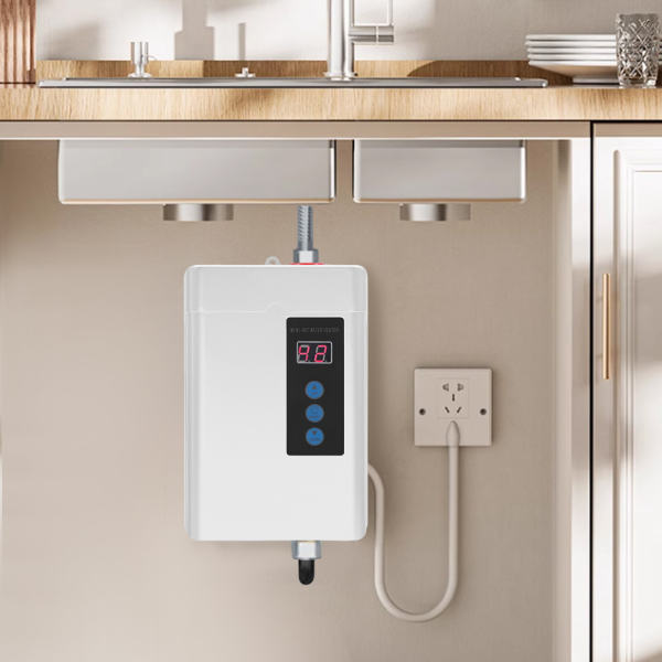 White Under Sink Instant Electric Water Heater LCD Touch Screen Water Heater with Remote Control 110V 4000W White Under Sink Instant Electric Water Heater LCD Touch Screen Water Heater with Remote Control 110V 4000W