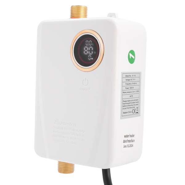 3000W 4.57*2.76*7.68in 304 Stainless Steel XY-FA Electric Water Heater Instant Hot Water Heater White