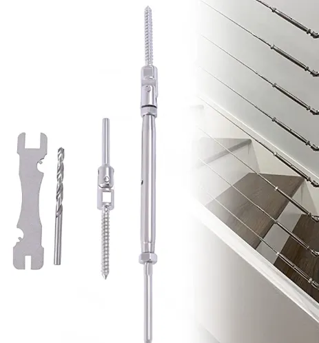 20pcs Cable Railing Kit, 1/8" 316 Stainless Steel Cable Railing Hardware Kit Polished Adjustable Stairs Deck 20 Cable Lines