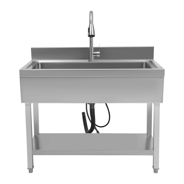 201 Stainless Steel Kitchen Sink Freestanding Commercial Sinks Stainless Steel Sink for Laundry Room Bathroom Farmhouse